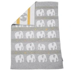FUSSENEGGER Babydecke Lima Elefant Grau