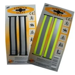 FASI Hosenklettband "Stretch Clett" 3M Scotchlite Reflex-Material, Stück Auf Karte, Zertifiziert Nach EN 13356 Schwarz