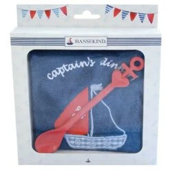 HANSEKIND Lätzchen+Löffel Captain Dkl-bl