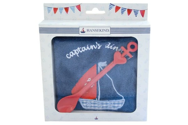 HANSEKIND Lätzchen+Löffel Captain Dkl-bl 1 HANSEKIND Lätzchen+Löffel Captain Dkl-bl