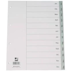 PLASTOREG SMIDT GMBH & CO. KG Register Plastik A4 JAN-DEZ Q-CONNECT KF01819