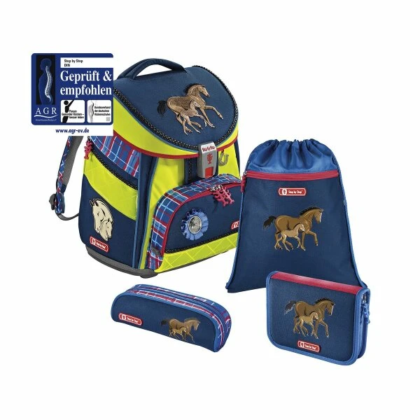 HAMA Step By Step Comfort Schulranzen-Set Horse 4-teilig DIN 1 HAMA Step By Step Comfort Schulranzen-Set Horse 4-teilig DIN